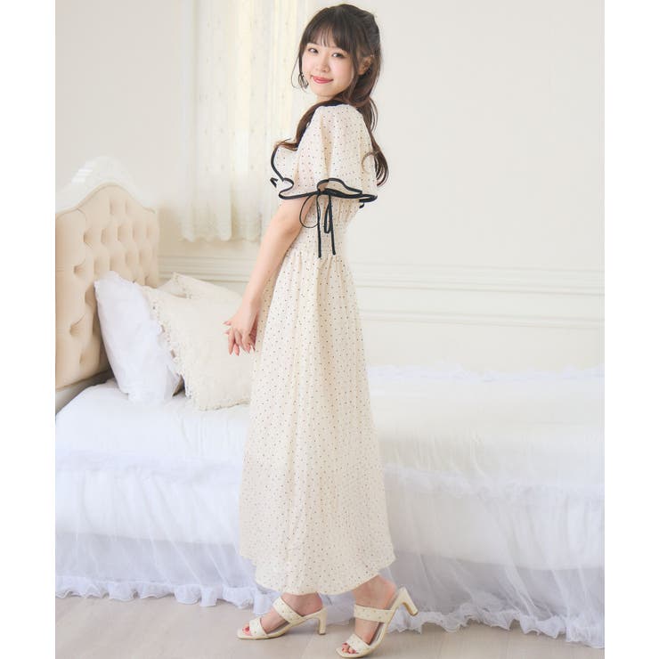 フリル袖リボンOP[品番：RTGW0008182]｜RETRO GIRL（レトロ