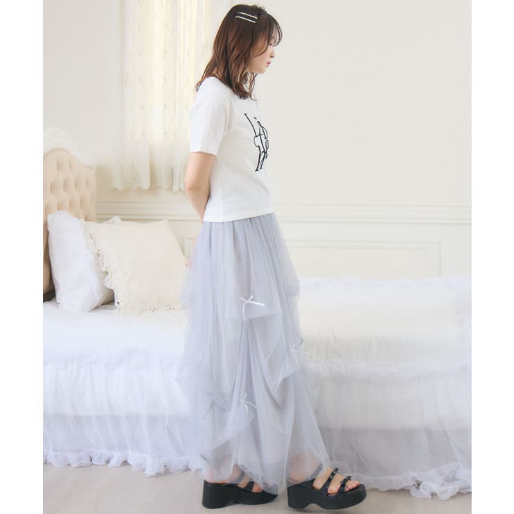 うねうねロゴ刺繍TEE | RETRO GIRL | 詳細画像5 