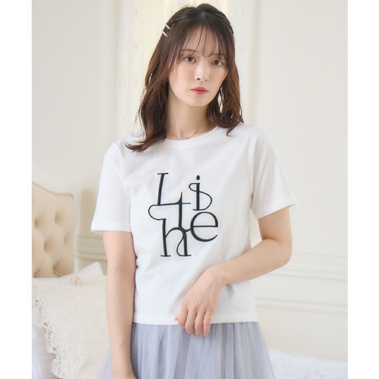 うねうねロゴ刺繍TEE[品番：RTGW0008201]｜RETRO GIRL（レトロ