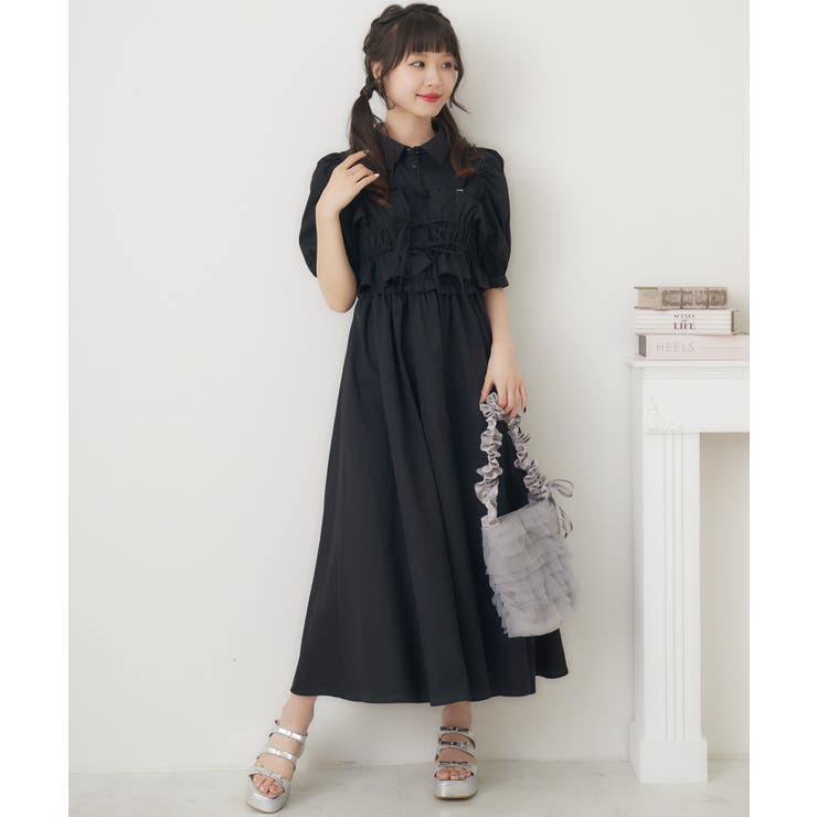 ビスチェ付シャーリングOP[品番：RTGW0008120]｜RETRO GIRL