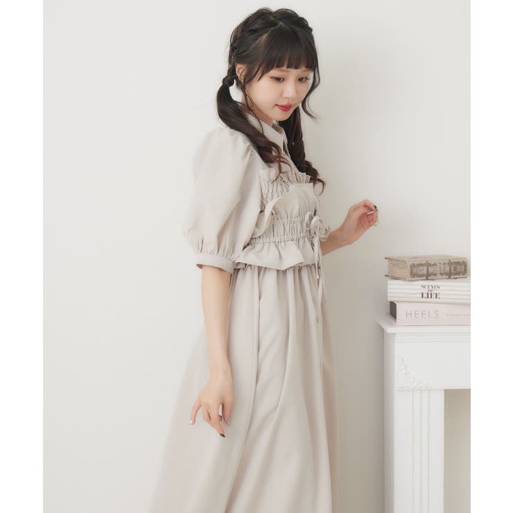 ビスチェ付シャーリングOP[品番：RTGW0008120]｜RETRO GIRL