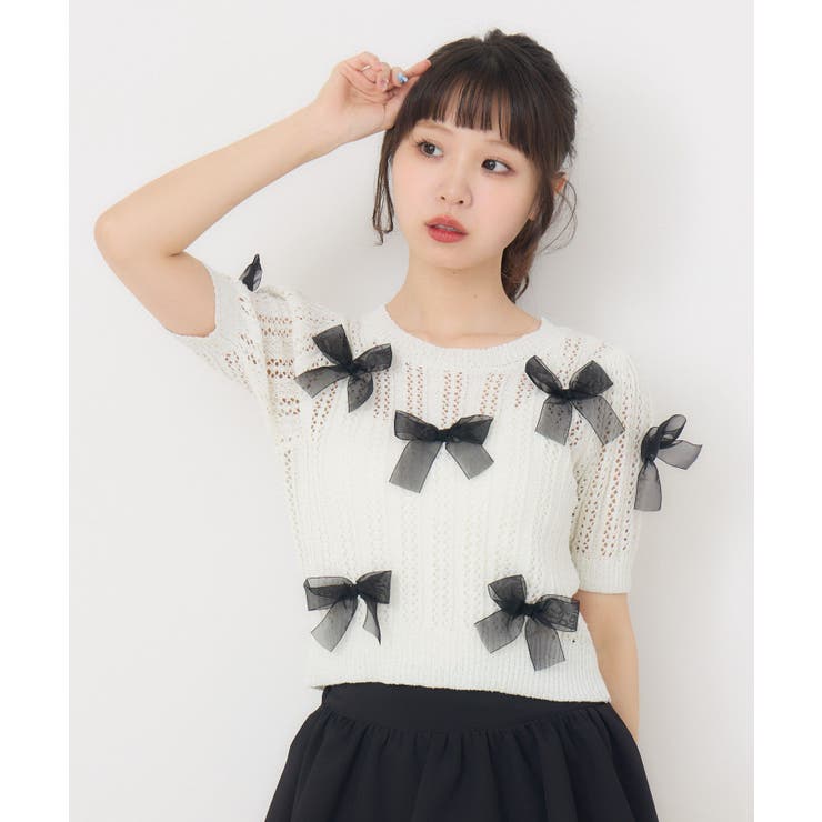 WHT4 | メニーリボンスカシ編みNTPO | RETRO GIRL