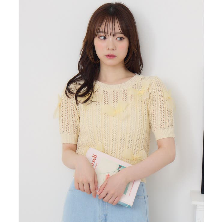 YEL0 | メニーリボンスカシ編みNTPO | RETRO GIRL