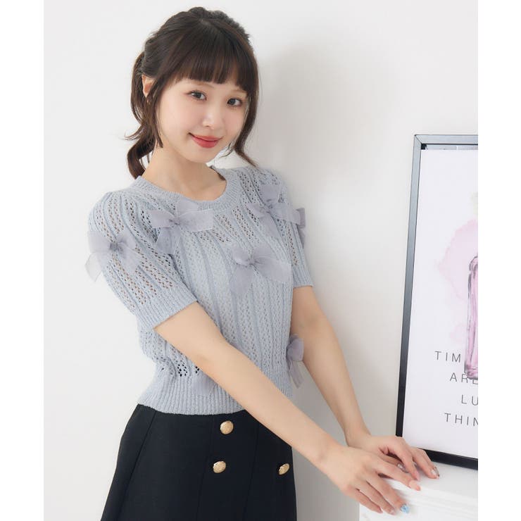 BLU0 | メニーリボンスカシ編みNTPO | RETRO GIRL