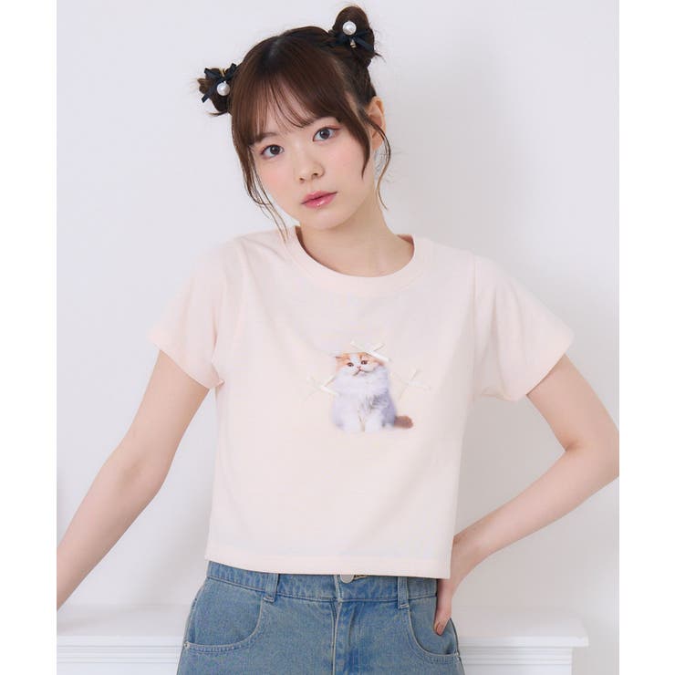 リボンcatTEE[品番：RTGW0008221]｜RETRO GIRL（レトロガール）のレディースファッション通販｜SHOPLIST ...