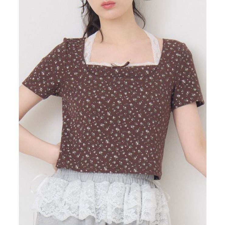 P/BRN | ホルターネック切替テレコCT | RETRO GIRL