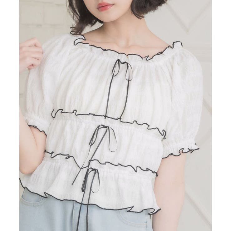 WHT1 | リボン切替レースBL | RETRO GIRL