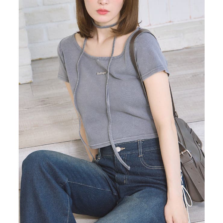 GRY2 | タイ付きショートTEE | RETRO GIRL