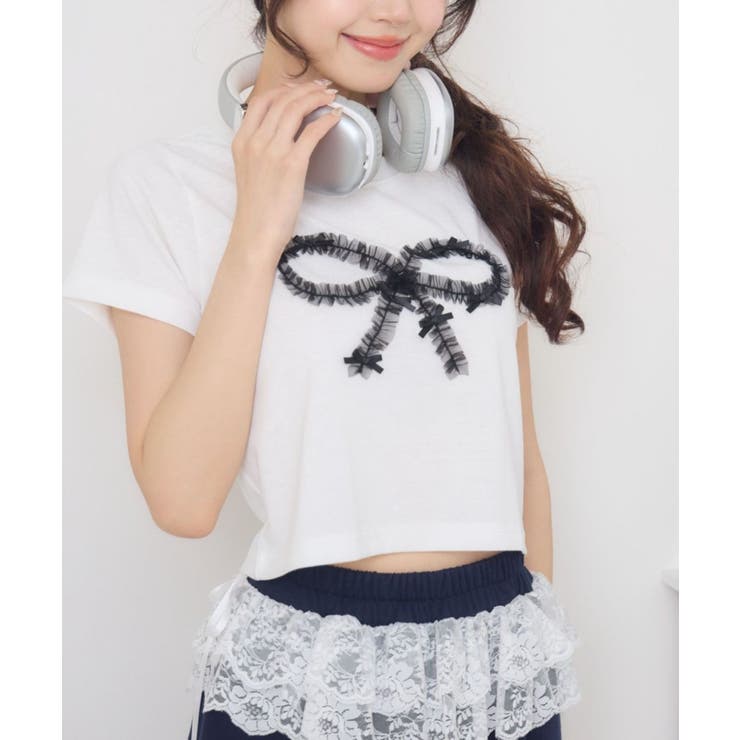 WHT2 | チュールリボンTEE | RETRO GIRL