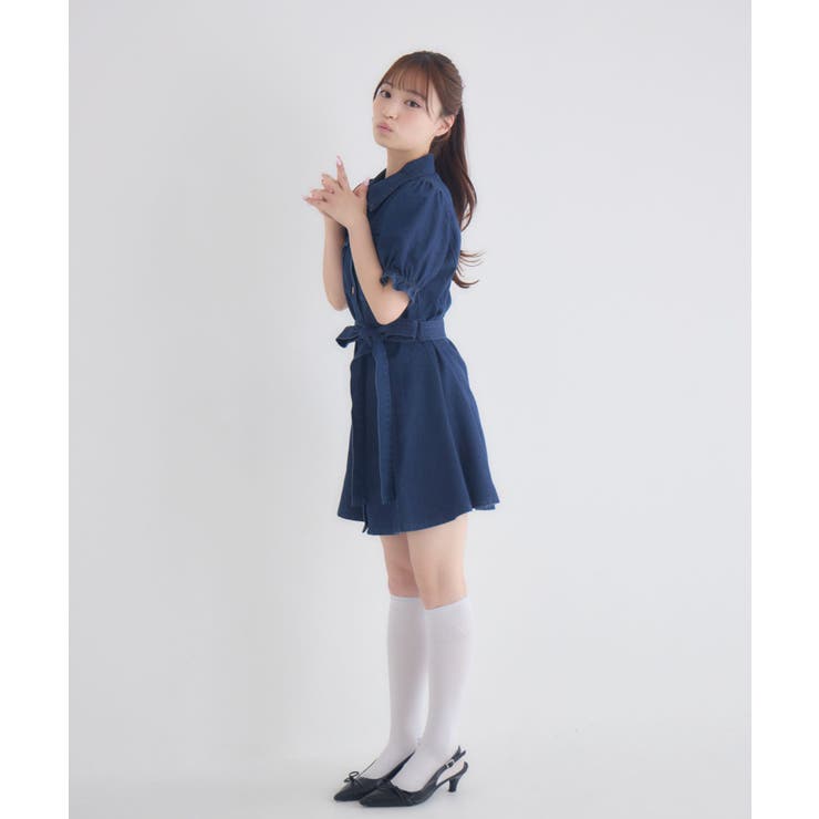 リボンデニムミニワンピース | RETRO GIRL | 詳細画像10 