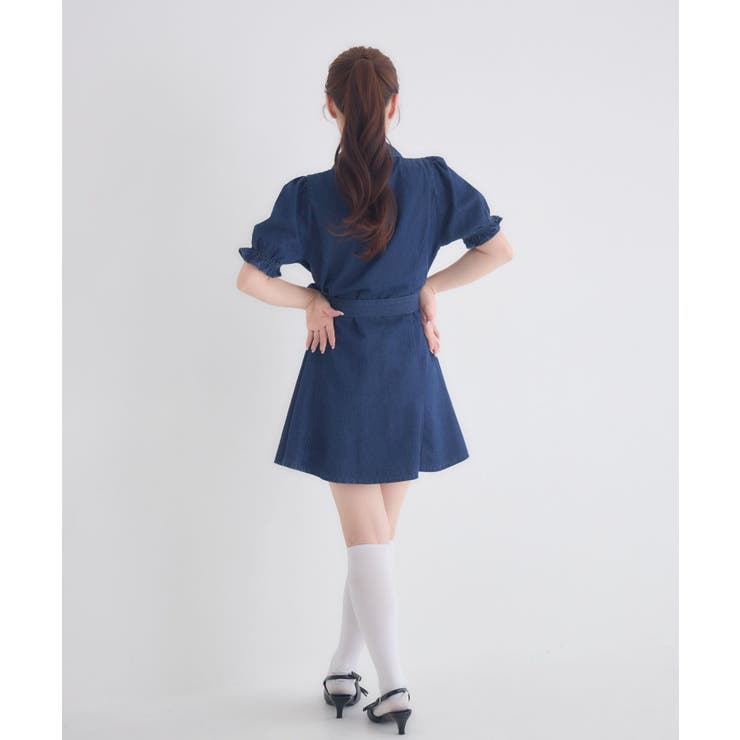 リボンデニムミニワンピース | RETRO GIRL | 詳細画像11 