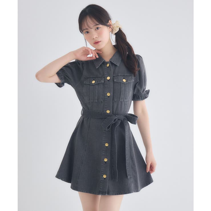 リボンデニムミニワンピース | RETRO GIRL | 詳細画像7 