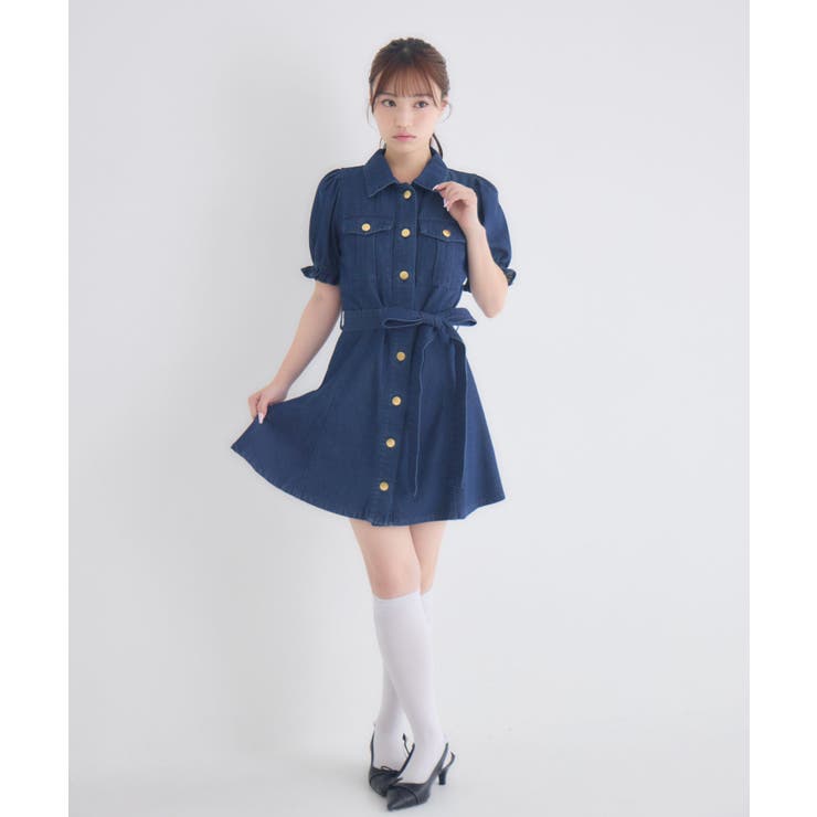 リボンデニムミニワンピース | RETRO GIRL | 詳細画像8 