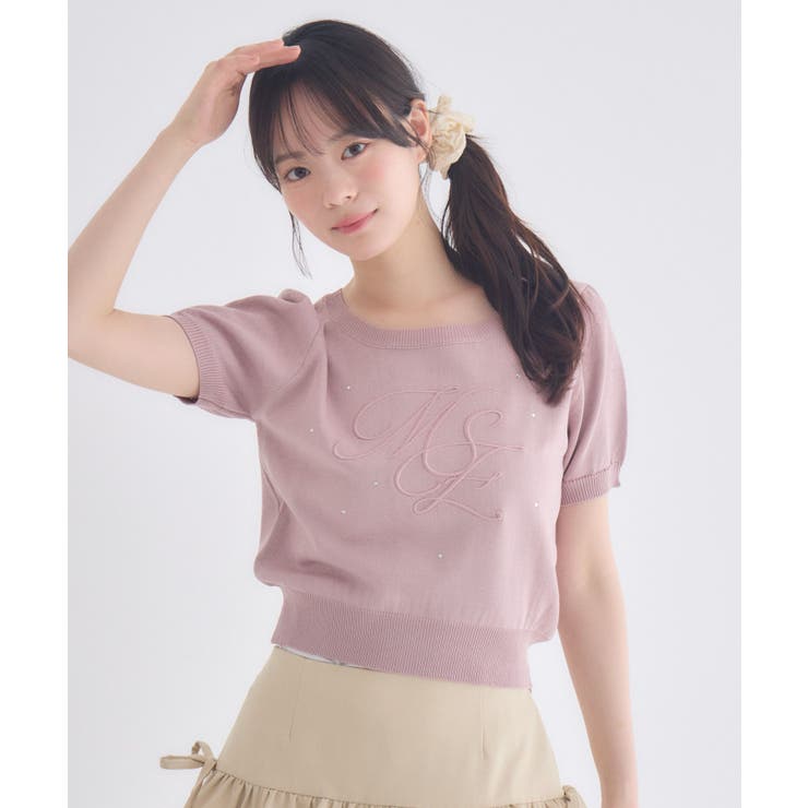 ロゴ刺繍パフ袖ニット | RETRO GIRL | 詳細画像9 