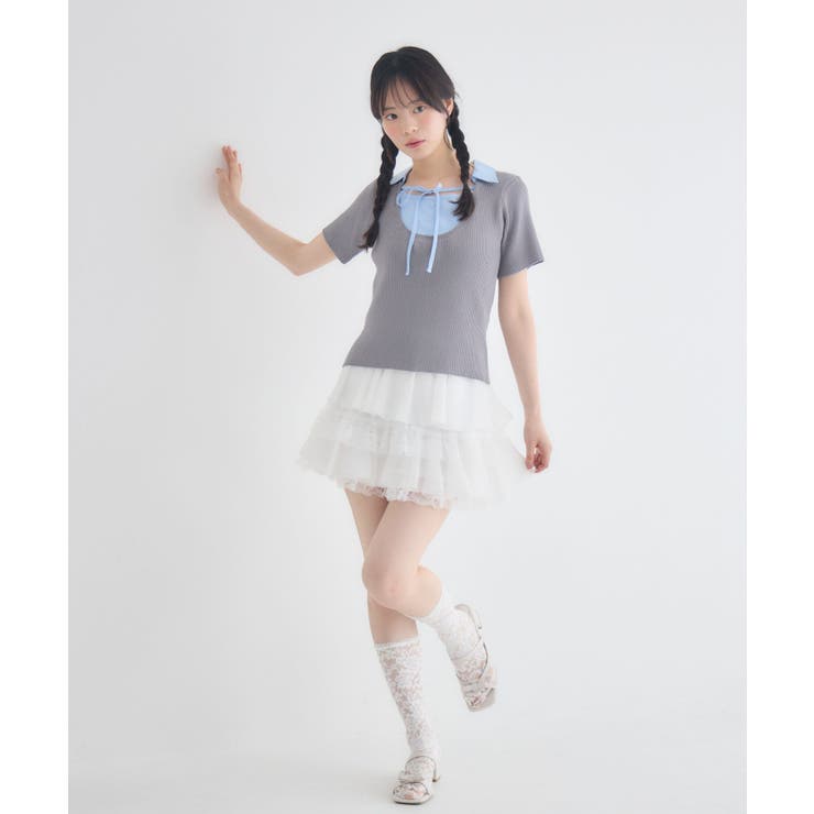シャツドッキングリブニット | RETRO GIRL | 詳細画像12 