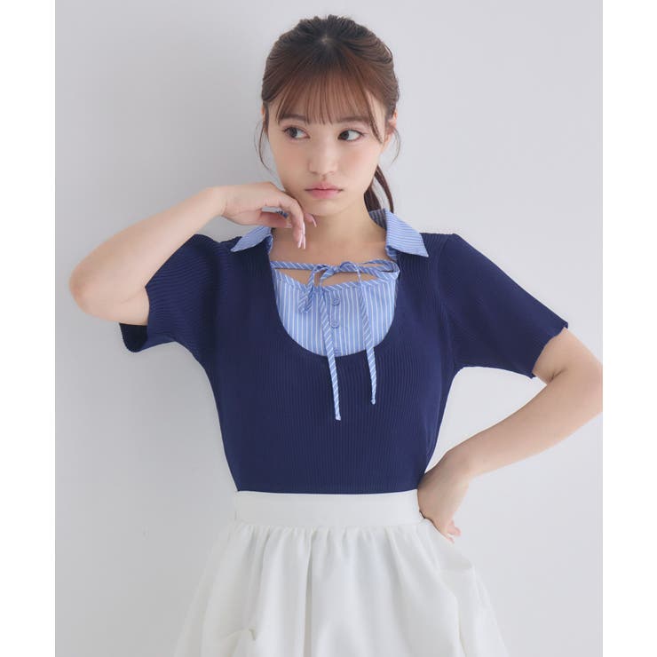 シャツドッキングリブニット | RETRO GIRL | 詳細画像15 