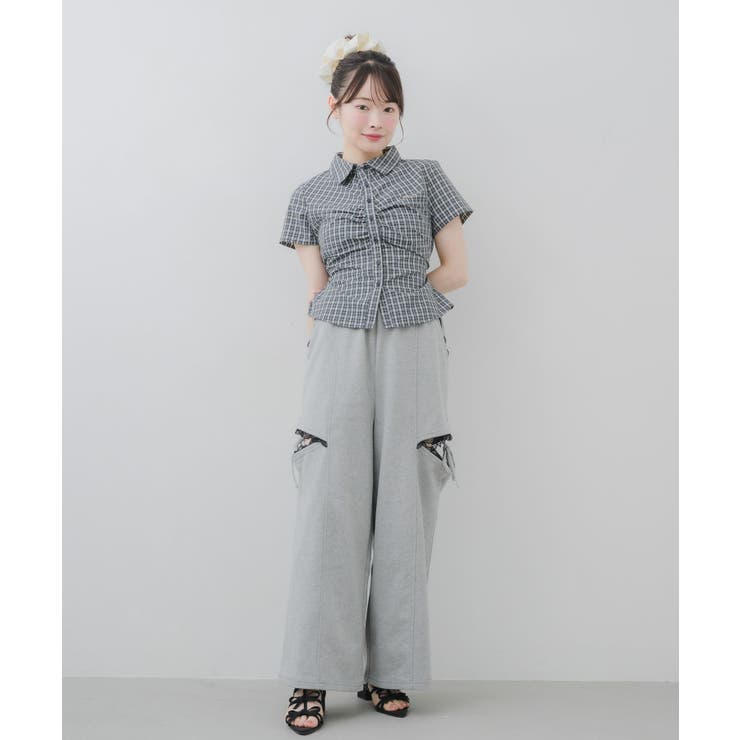 【セットアップ対応】レース付スリットスウェットパンツ | RETRO GIRL | 詳細画像12 