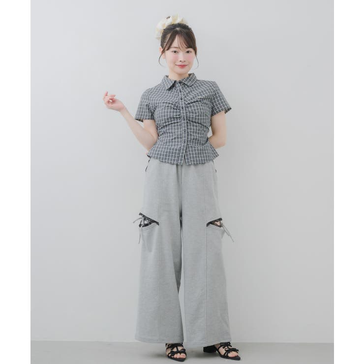 【セットアップ対応】レース付スリットスウェットパンツ | RETRO GIRL | 詳細画像13 