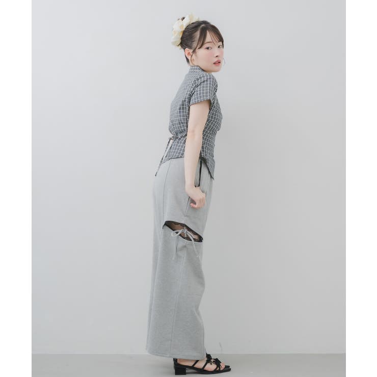 【セットアップ対応】レース付スリットスウェットパンツ | RETRO GIRL | 詳細画像14 