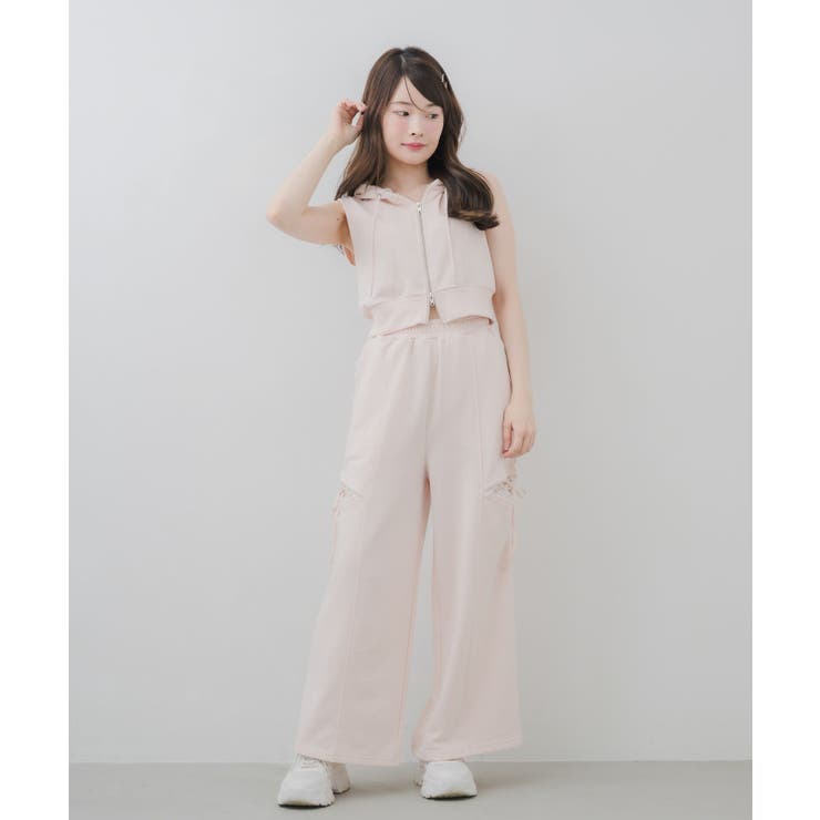 【セットアップ対応】レース付スリットスウェットパンツ | RETRO GIRL | 詳細画像3 