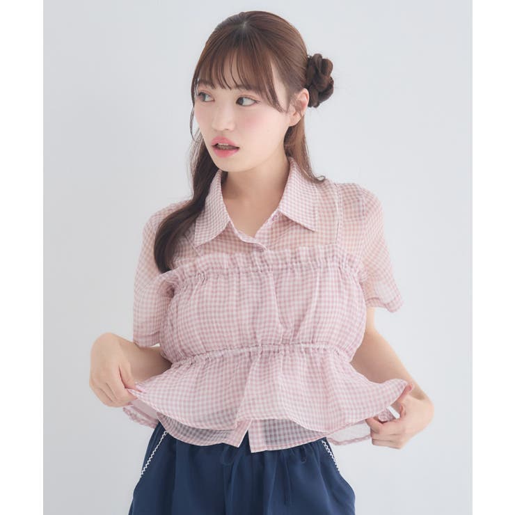 【セットアイテム】シアーシャツ＆キャミSET | RETRO GIRL | 詳細画像14 