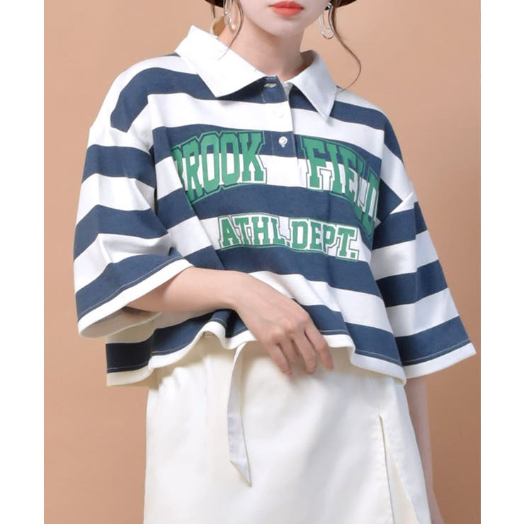 ■Emsexcite■ ラガーボーダーショートトレーナー | RETRO GIRL | 詳細画像1 