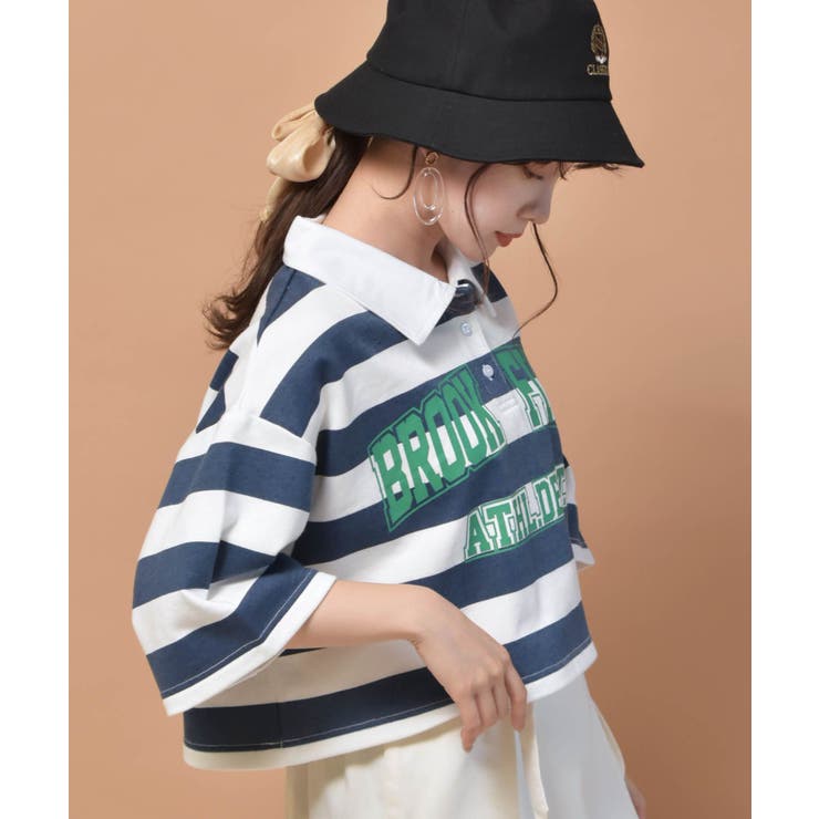 ■Emsexcite■ ラガーボーダーショートトレーナー | RETRO GIRL | 詳細画像10 