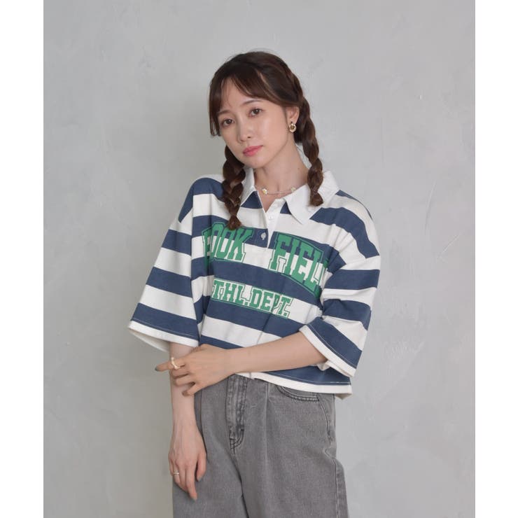■Emsexcite■ ラガーボーダーショートトレーナー | RETRO GIRL | 詳細画像2 
