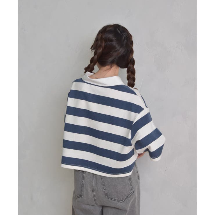 ■Emsexcite■ ラガーボーダーショートトレーナー | RETRO GIRL | 詳細画像4 