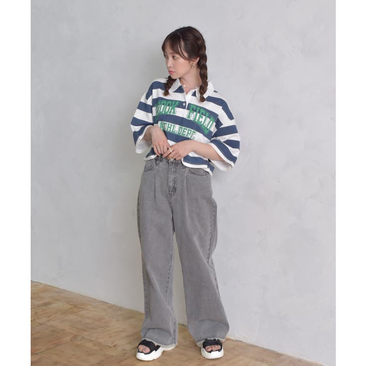 ■Emsexcite■ ラガーボーダーショートトレーナー | RETRO GIRL | 詳細画像6 