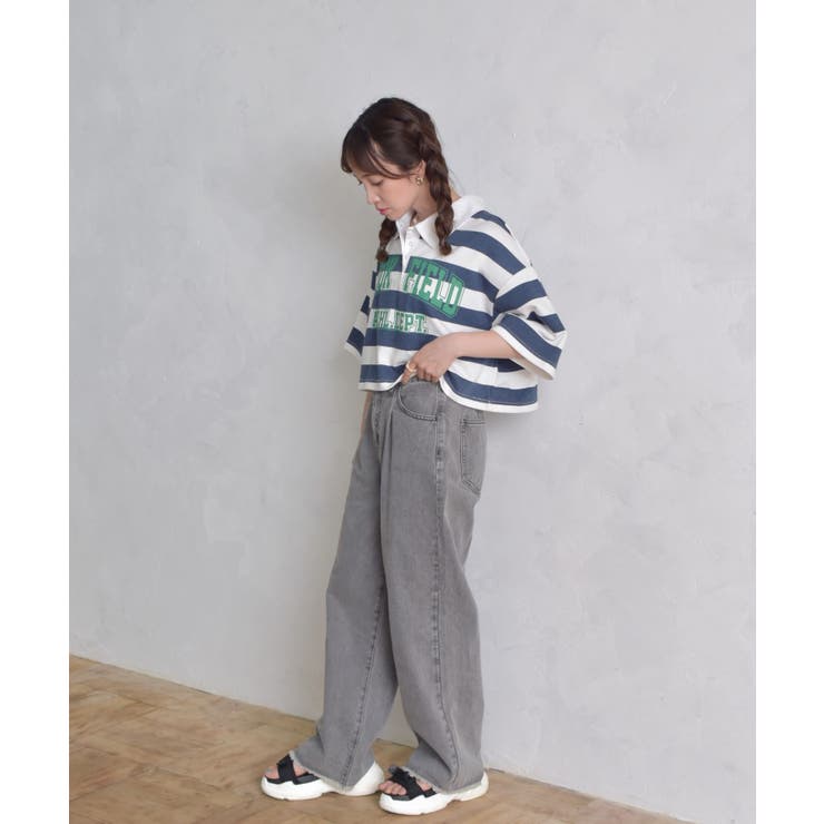 ■Emsexcite■ ラガーボーダーショートトレーナー | RETRO GIRL | 詳細画像7 