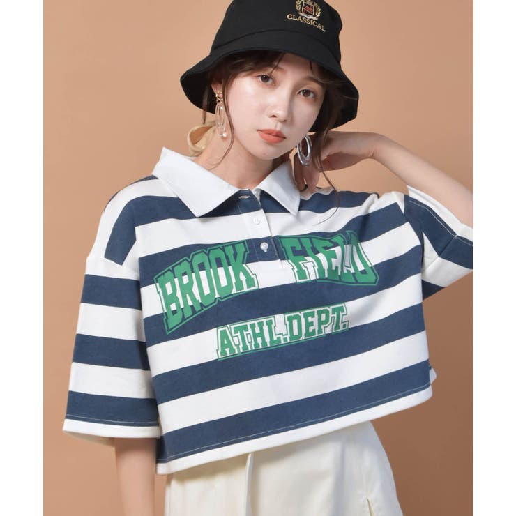 ■Emsexcite■ ラガーボーダーショートトレーナー | RETRO GIRL | 詳細画像8 