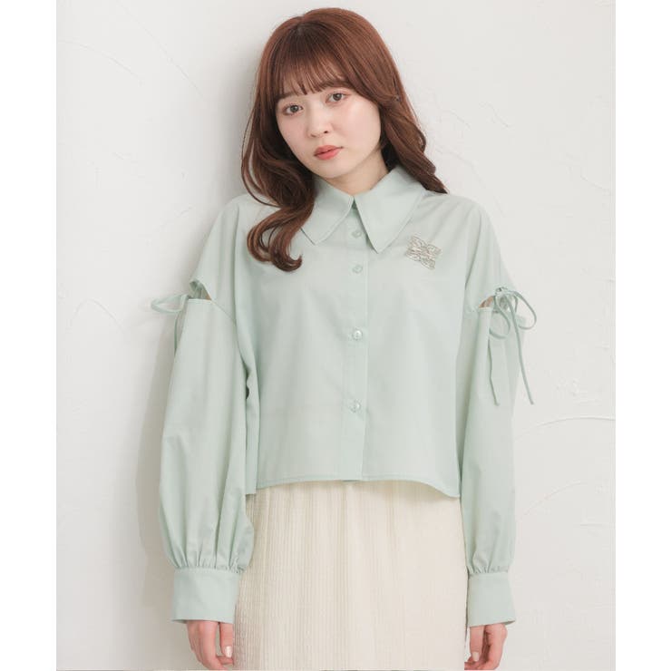 ブローチ付ショートSH[品番：RTGW0006815]｜RETRO GIRL（レトロ