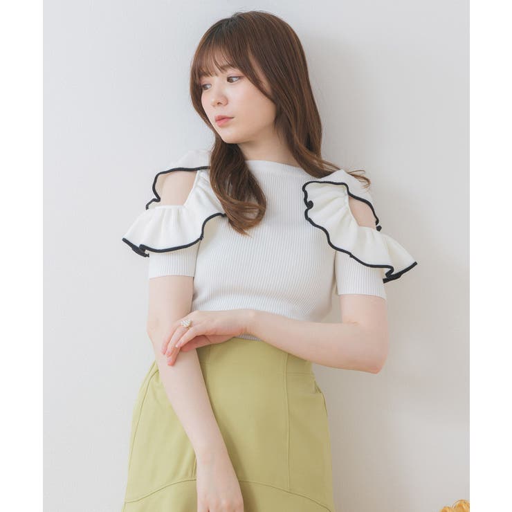 完売中dolce. ホワイト　フリルトップス F 楽天市場】**【sanpo Lusso】トップス 体型カバー【フリル