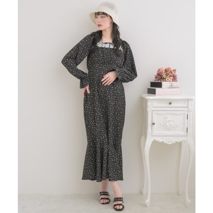 P/BLK | ステッチリボンマーメイドOP | RETRO GIRL