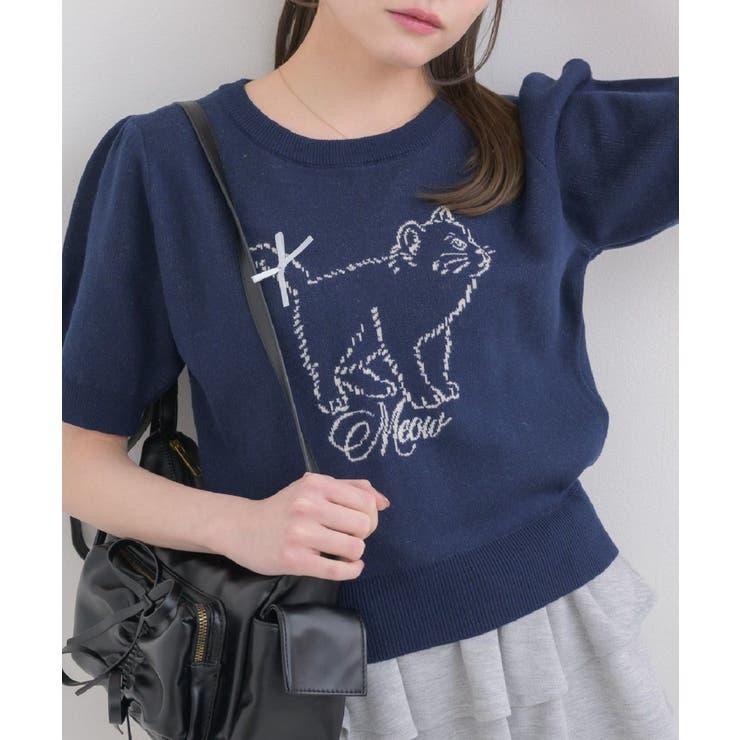 リボンcatジャガードNTPO | RETRO GIRL | 詳細画像1 