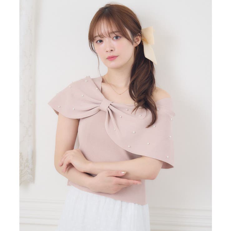 フロントアシメリボンNTPO[品番：RTGW0008956]｜RETRO GIRL