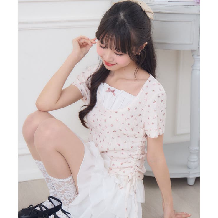 P/WHT | ドロスト切替CT | RETRO GIRL