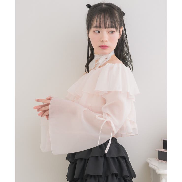 ツーピース レースシャツ ティアードスカート ロリータ ホリデー ロリータファッション通販 SEASONZ ツーピース ジャガードシャツ