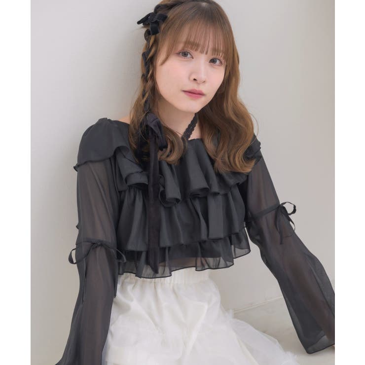 BLK1 | レースタイ付ティアードBL | RETRO GIRL