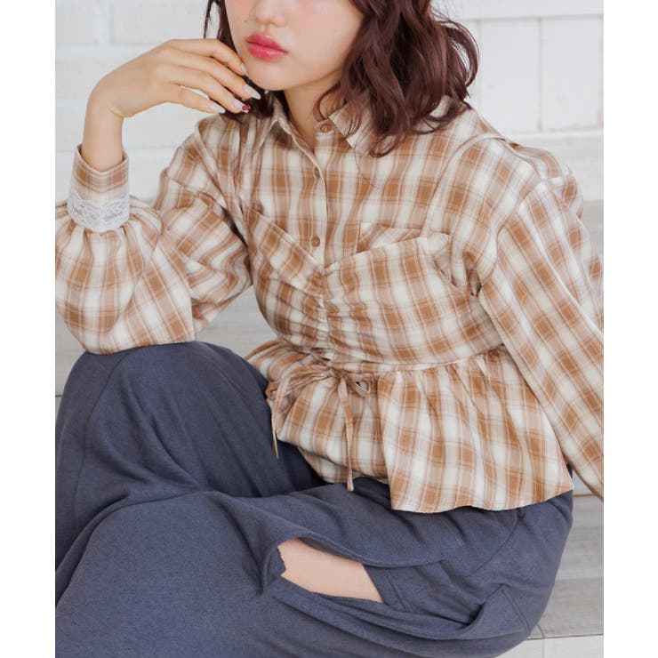 C/BRN | ビスチェ＆チェックSHセット | RETRO GIRL