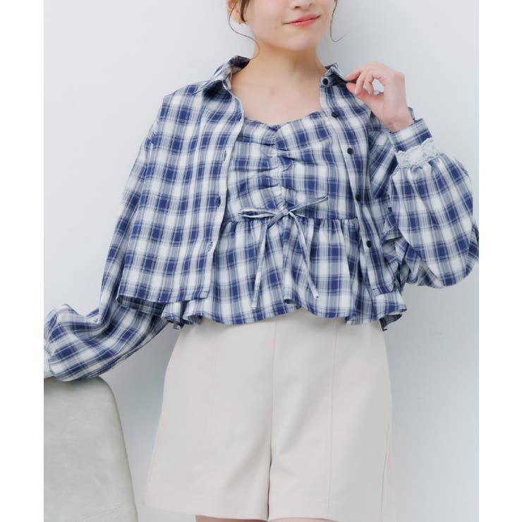 C/BLU | ビスチェ＆チェックSHセット | RETRO GIRL