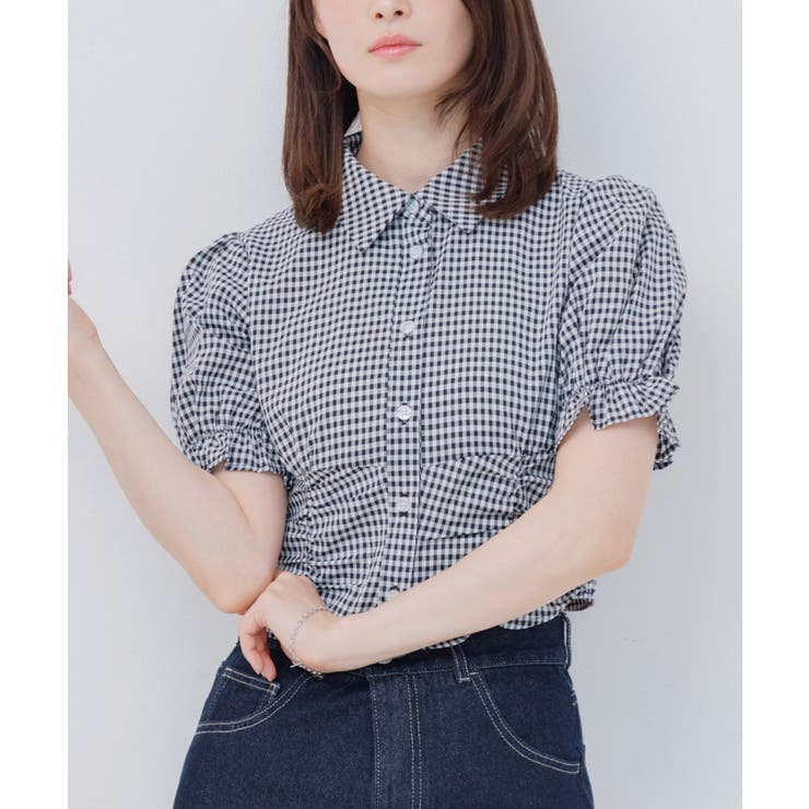 C/BLK | ウエストシャーリングシャツ | RETRO GIRL