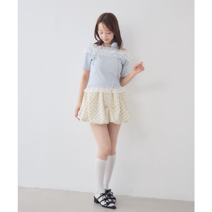 バラチョーカーつきフリルカットソー | RETRO GIRL | 詳細画像17 