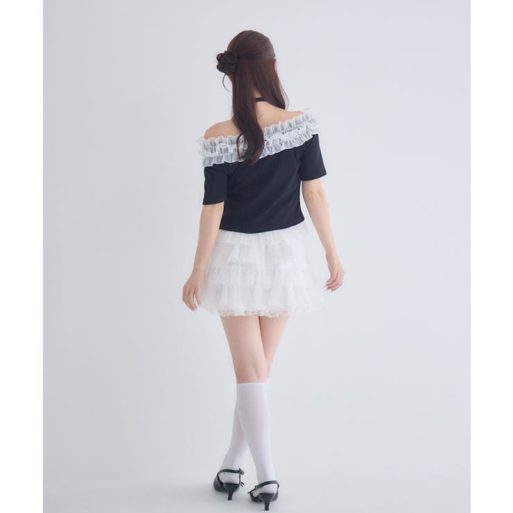 バラチョーカーつきフリルカットソー | RETRO GIRL | 詳細画像4 