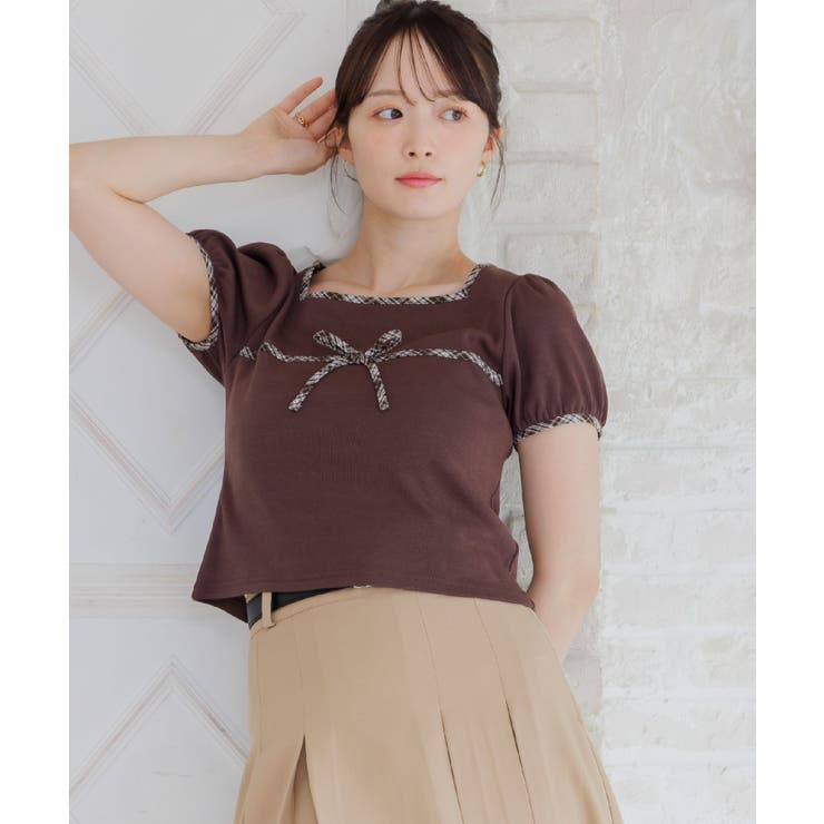 チェックパイピングTEE | RETRO GIRL | 詳細画像2 