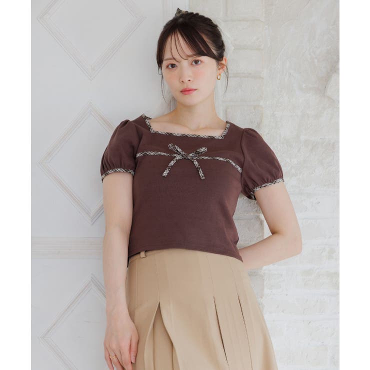 チェックパイピングTEE | RETRO GIRL | 詳細画像3 
