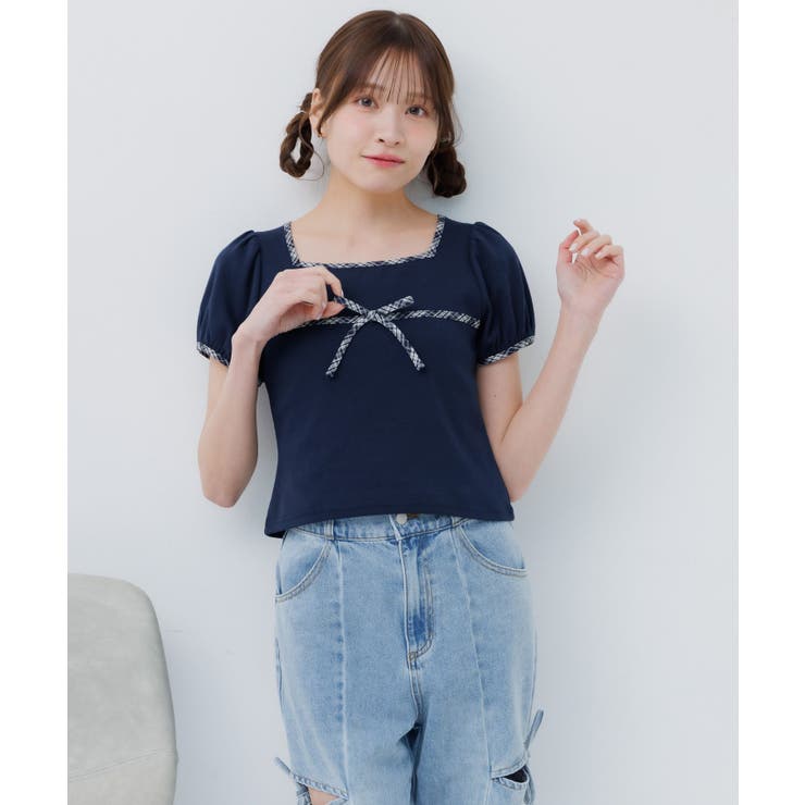 チェックパイピングTEE | RETRO GIRL | 詳細画像43 