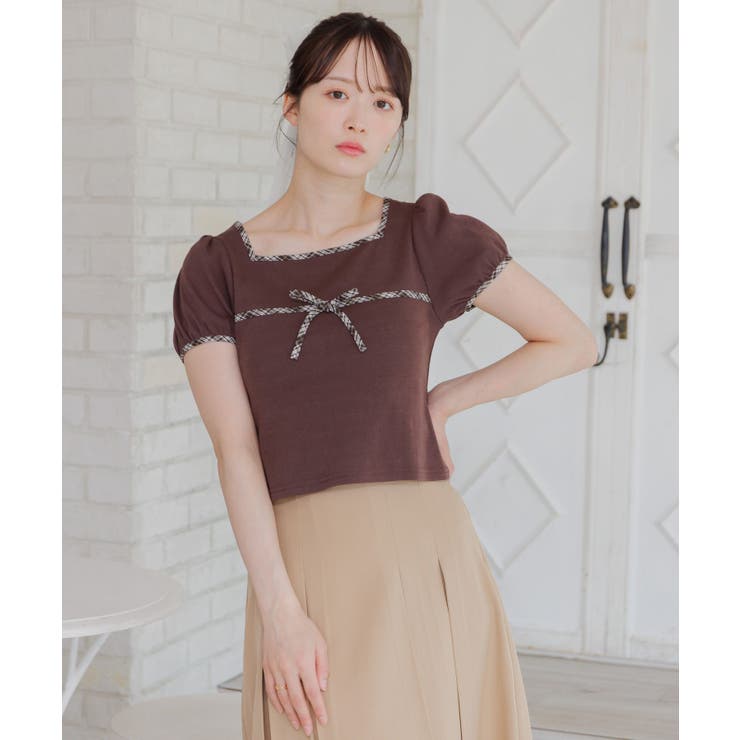 チェックパイピングTEE | RETRO GIRL | 詳細画像8 