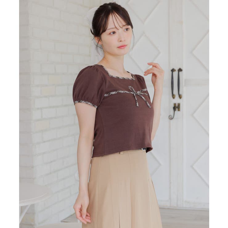 チェックパイピングTEE | RETRO GIRL | 詳細画像9 